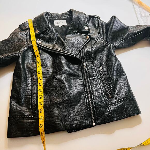 BB Dakota Lucky Lizard Faux Leather Biker Jacket Size Medium - Picture 10 of 11